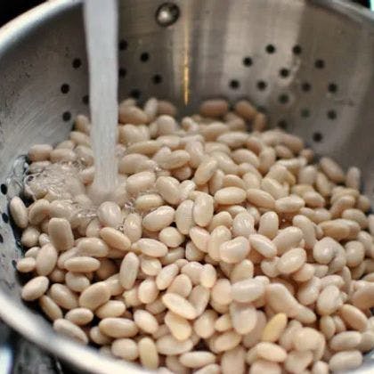Rinse canned beans before using them.