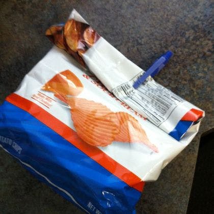 You can use a pen to seal your chip bags.