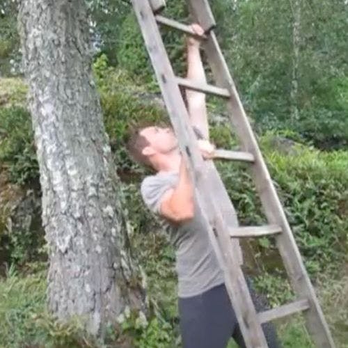 Use a ladder for pull-ups.