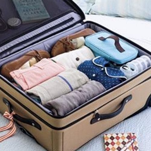 When packing your suitcase, opt for rolling your clothing up as it utilizes space most efficiently.