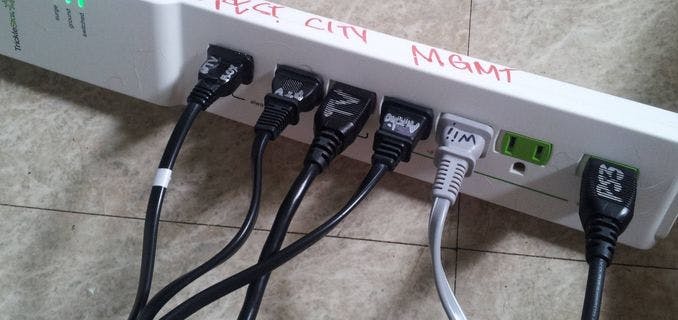 Label your electrical cords so you don't have to trace them back every time you're fiddling with the power strip.