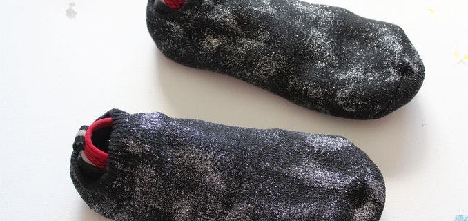 Prevent yourself from slipping in the snow by putting your socks over your shoes.