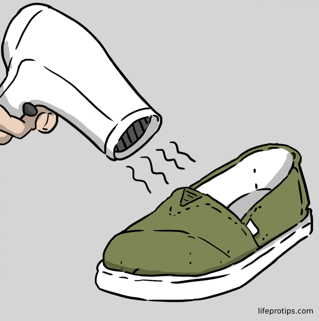 A hair dryer can easily seal the beeswax into your canvas shoes.