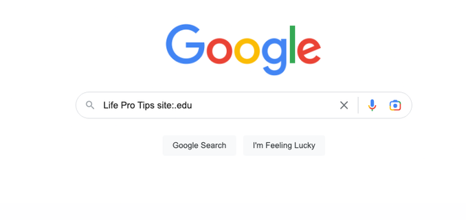 Want more information on a topic? Refine your Google search with "site:.edu".