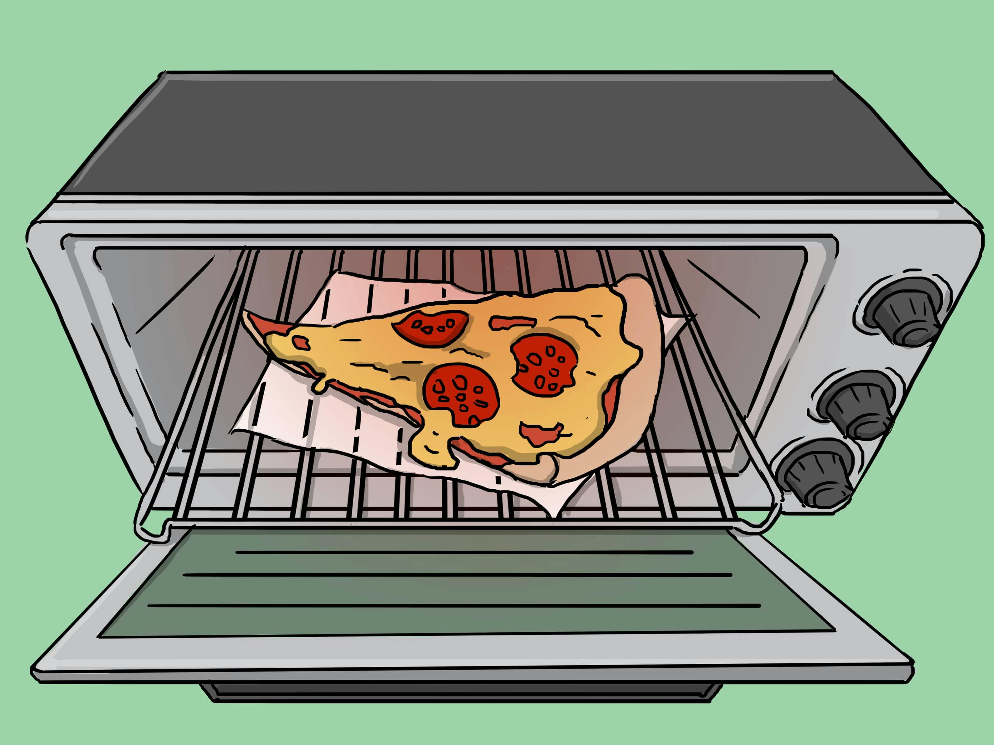 Crispy crust, melty cheese: Reheat pizza in a toaster oven with parchment paper.