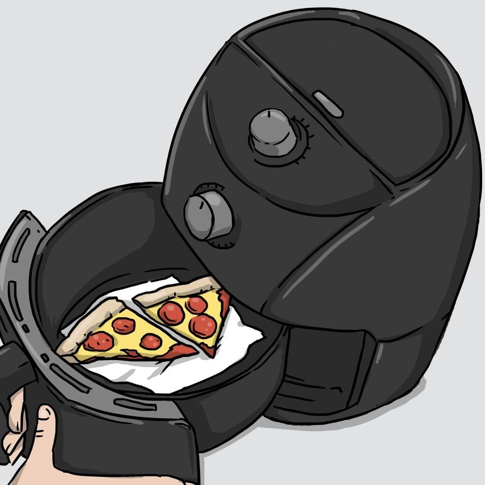 Reheat your cold pizza in an air fryer