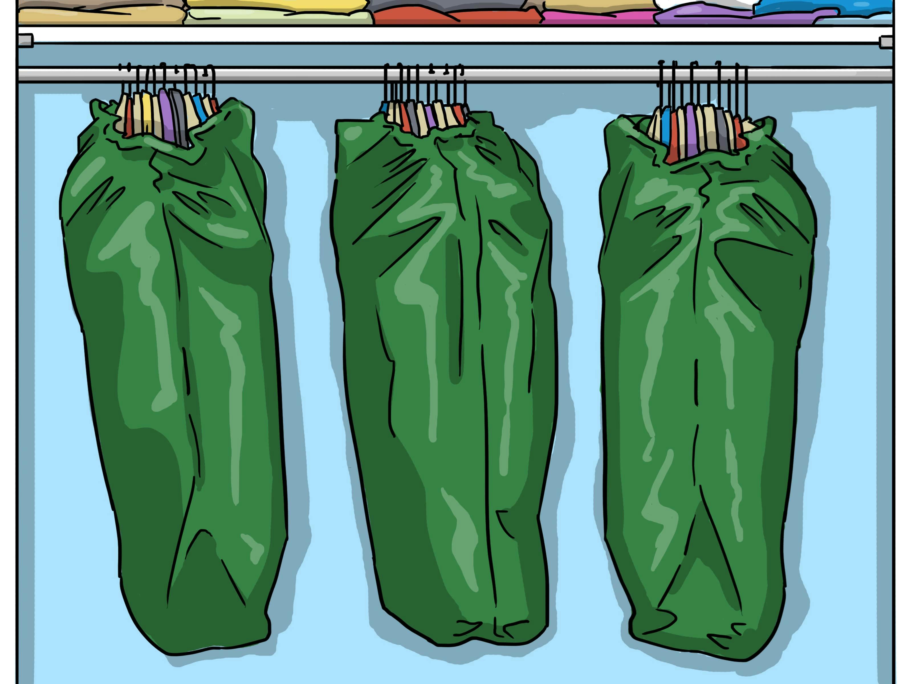 60 gallon garbage bags can "wrap" your clothes and simplify your move.